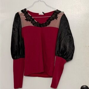 Angel Y2K Festival Lace Puff Romantic Goth Indie Dark Coquette Feminine XS Top